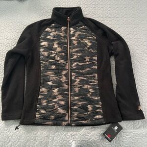 New balance copper black zip up jacket sweater fleece warm large